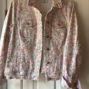 crown & ivy Pastel Floral Jacket in Pink, Green & Yellow